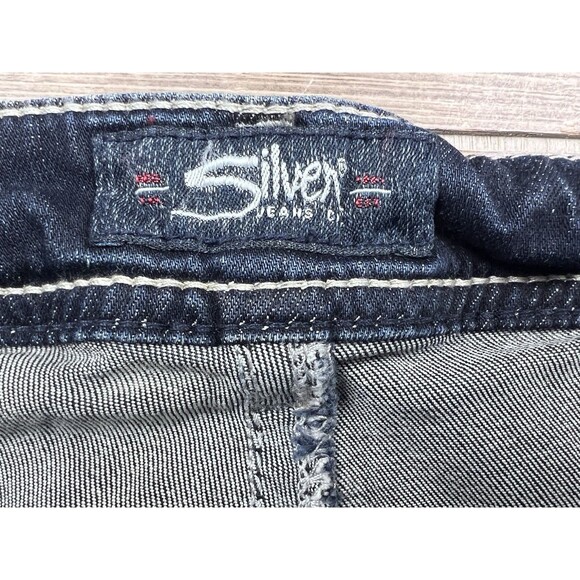 Silver Jeans Suki Denim Capri Blue Jeans Stretch Distressed Women's Plus Size 20 - Picture 10 of 12